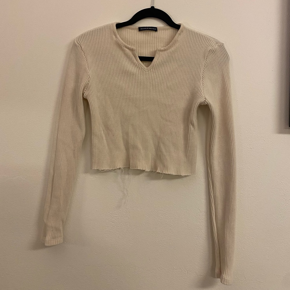 Brandy Melville Cream Long Sleeve Top